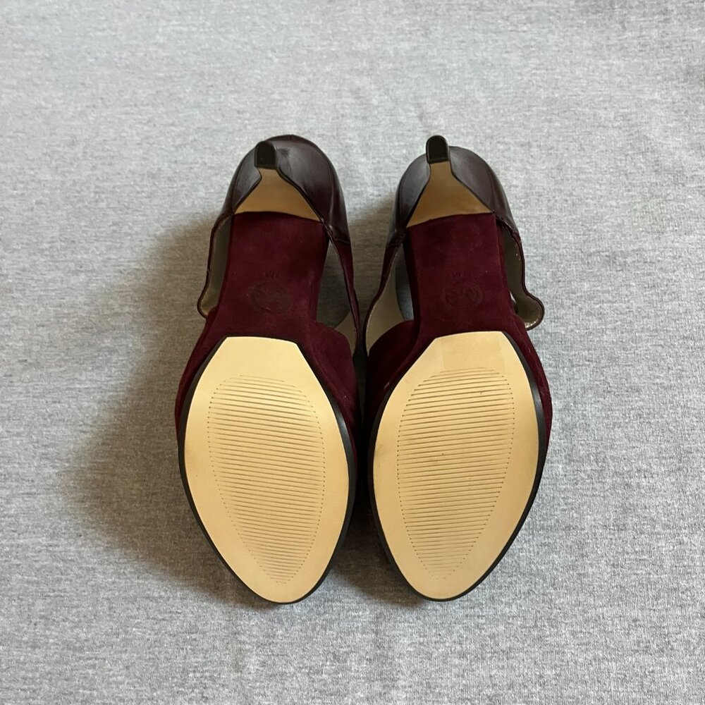MICHAEL Michael Kors Burgundy Suede/Leather Heels, Never worn. Size 7 - Picture 8 of 12